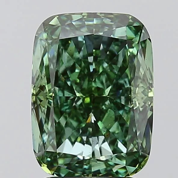 3.07ct Cushion modified Lab Grown Diamond (Colour Fancy Vivid Green, Clarity SI1, IGI Certified)