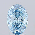 3.07ct Oval Lab Grown Diamond (Colour Fancy Vivid Blue, Clarity VVS1, IGI Certified)