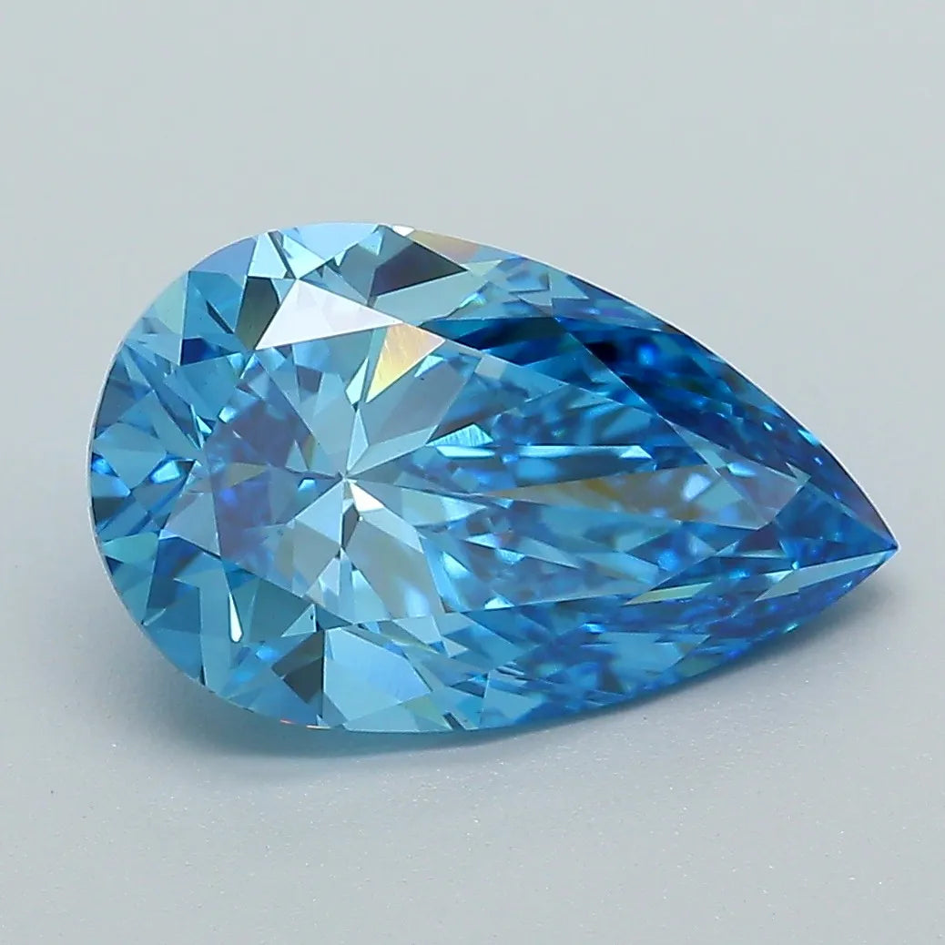 3.07ct Pear Lab Grown Diamond (Colour Fancy Vivid Blue, Clarity VS1, IGI Certified)