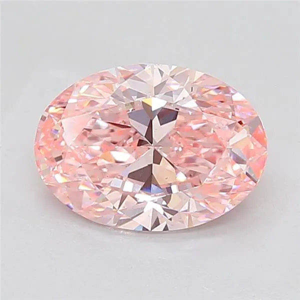 3.08ct Oval Lab Grown Diamond (Colour Fancy Vivid Pink, Clarity VS2, IGI Certified)