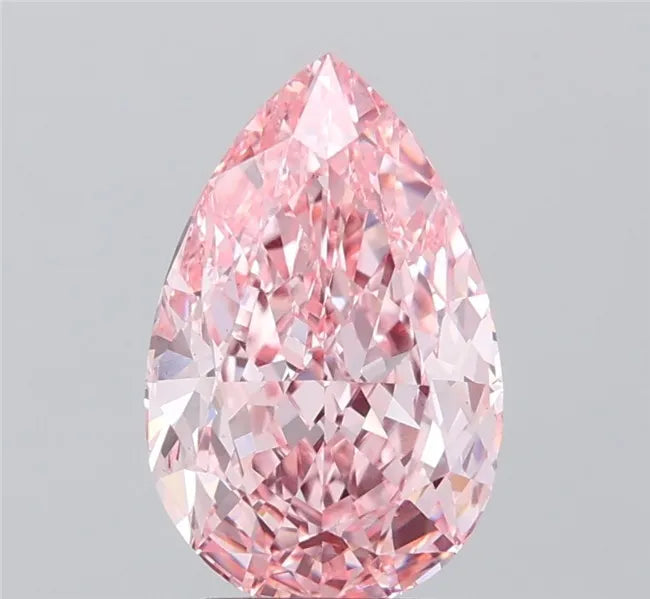3.08ct Pear Lab Grown Diamond (Colour Fancy Vivid Pink, Clarity VS1, IGI Certified)