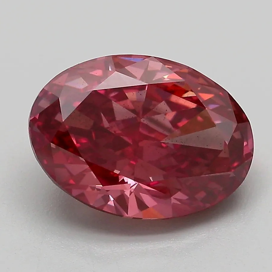 3.09ct Oval Lab Grown Diamond (Colour Fancy Deep Pink, Clarity SI1, IGI Certified)