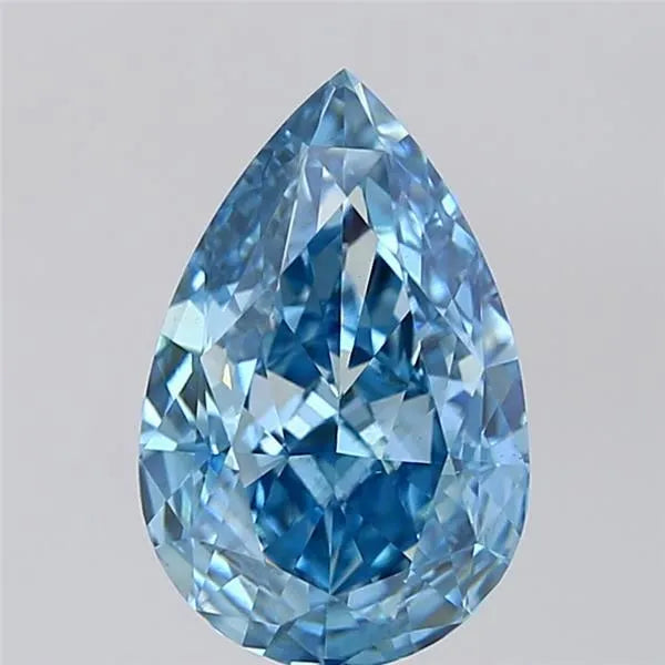 3.09ct Pear Lab Grown Diamond (Colour Fancy Vivid Blue, Clarity VS1, IGI Certified)