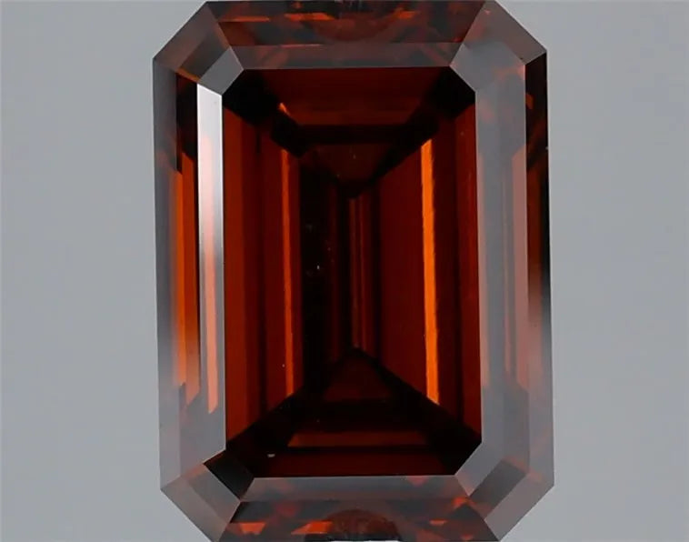 3.10ct Emerald Lab Grown Diamond (Colour Fancy Deep Brownish Orange, Clarity VS1, IGI Certified)