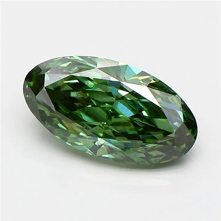 3.10ct Oval Lab Grown Diamond (Colour Fancy Vivid Green, Clarity SI1, IGI Certified)