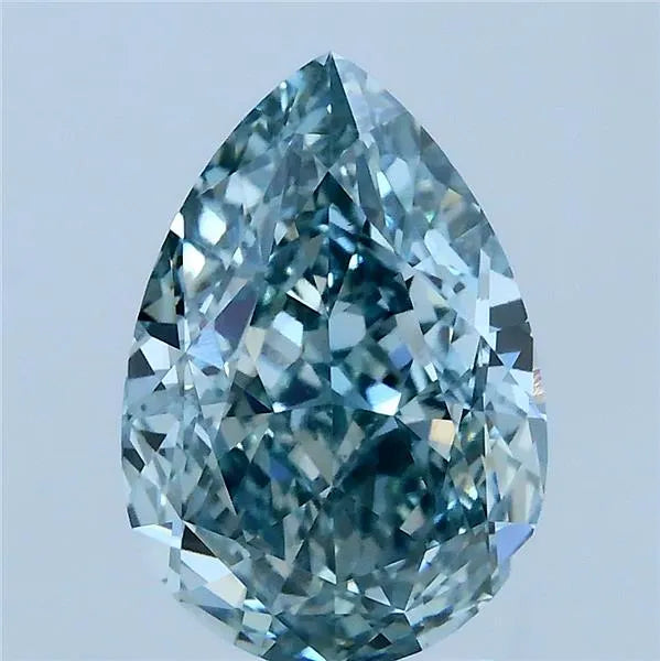 3.10ct Pear Lab Grown Diamond (Colour Fancy Intense Blueish Green, Clarity VVS2, IGI Certified)