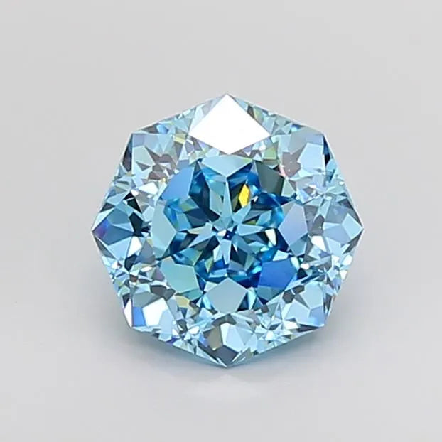 3.11ct Octagonal Lab Grown Diamond (Colour Fancy Vivid Blue, Clarity VVS2, IGI Certified)
