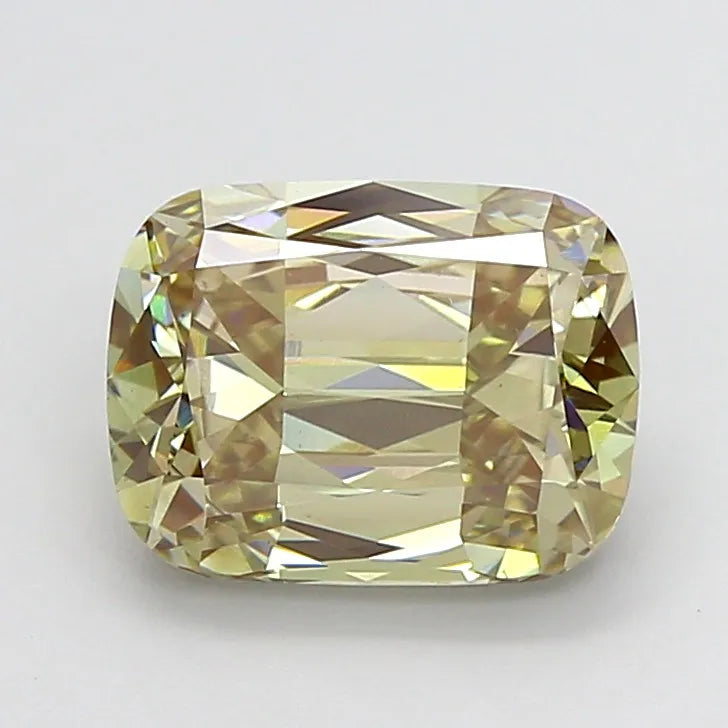 3.23ct Cushion modified Lab Grown Diamond (Colour Fancy Light Gray Yellow, Clarity VS1, IGI Certified)