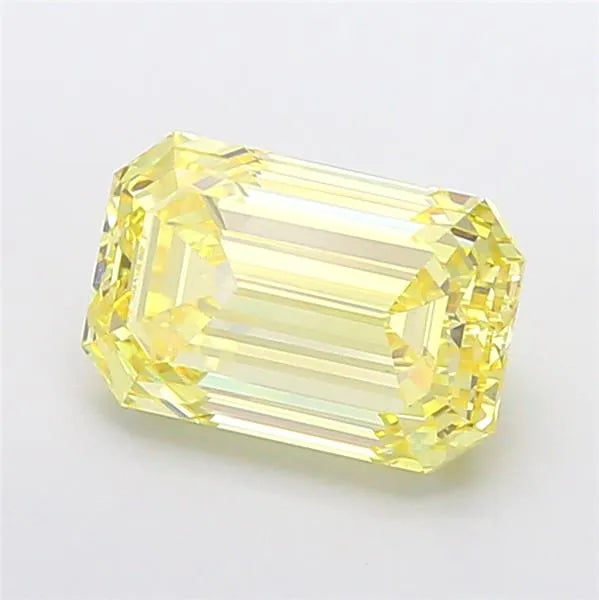3.26ct Emerald Lab Grown Diamond (Colour Fancy Intense Yellow, Clarity VS1, IGI Certified)