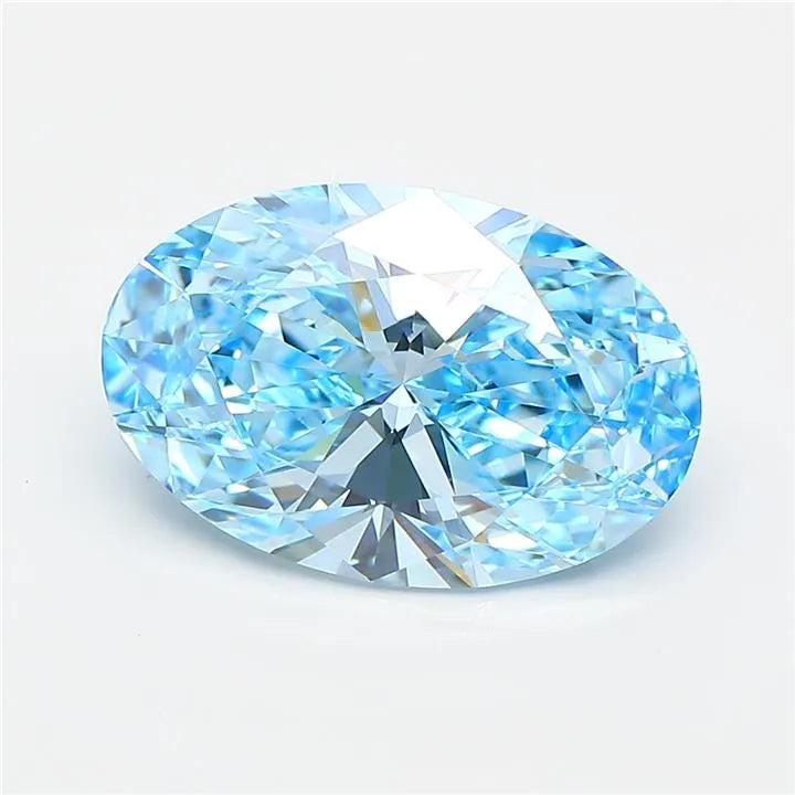 3.28ct Oval Lab Grown Diamond (Colour Fancy Vivid Blue, Clarity VS1, IGI Certified)