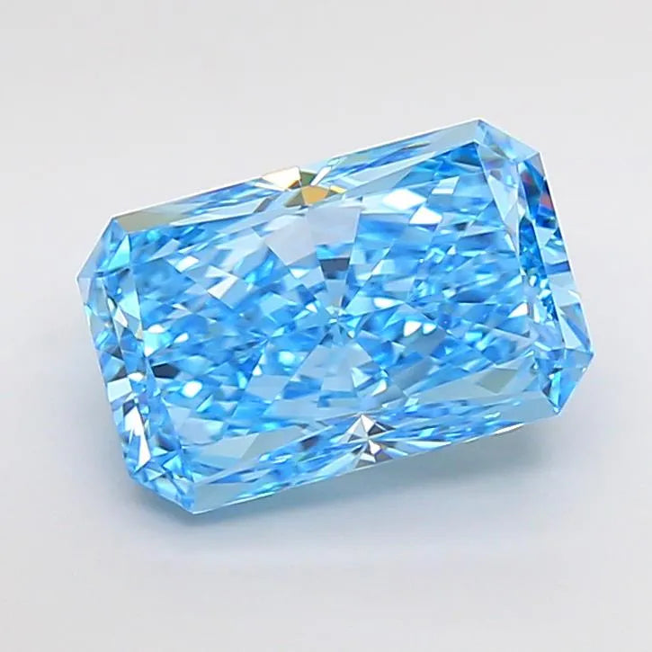 3.50ct Radiant Lab Grown Diamond (Colour Fancy Vivid Blue, Clarity VVS2, IGI Certified)
