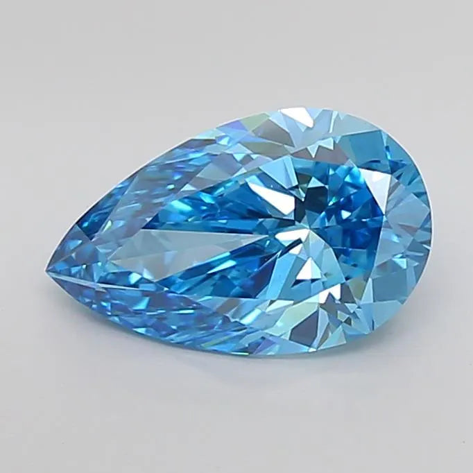 3.54ct Pear Lab Grown Diamond (Colour Fancy Vivid Blue, Clarity SI2, IGI Certified)