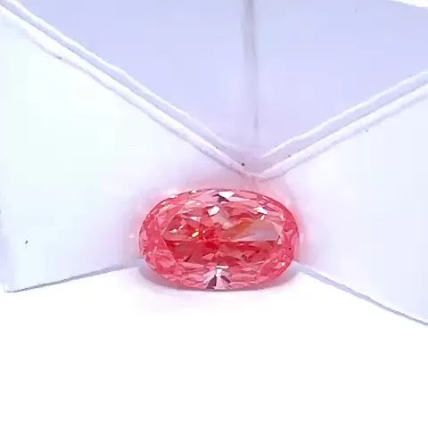 3.57ct Oval Lab Grown Diamond (Colour Fancy Vivid Pink, Clarity VVS2, IGI Certified)