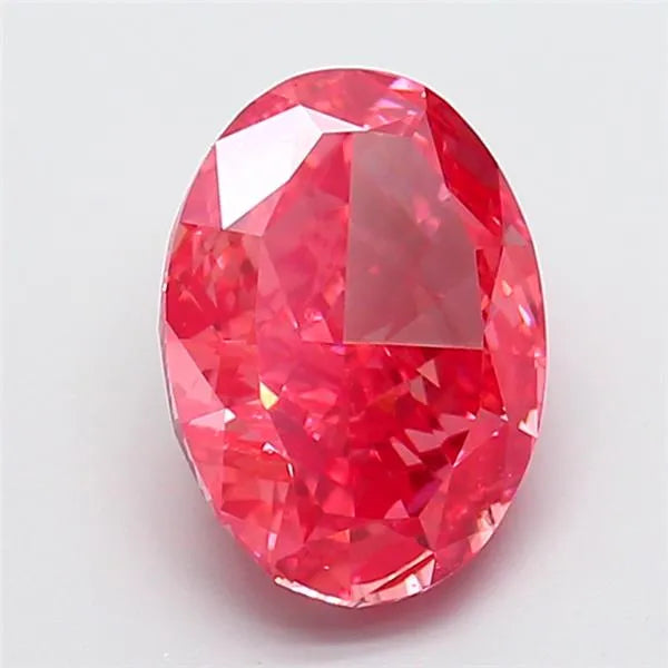3.59ct Oval Lab Grown Diamond (Colour Fancy Vivid Red, Clarity VVS2, IGI Certified)
