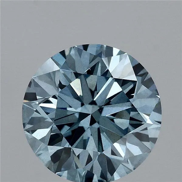 3.83ct Round Lab Grown Diamond (Colour Fancy Vivid Blue, Clarity SI1, Cut EX, IGI Certified)