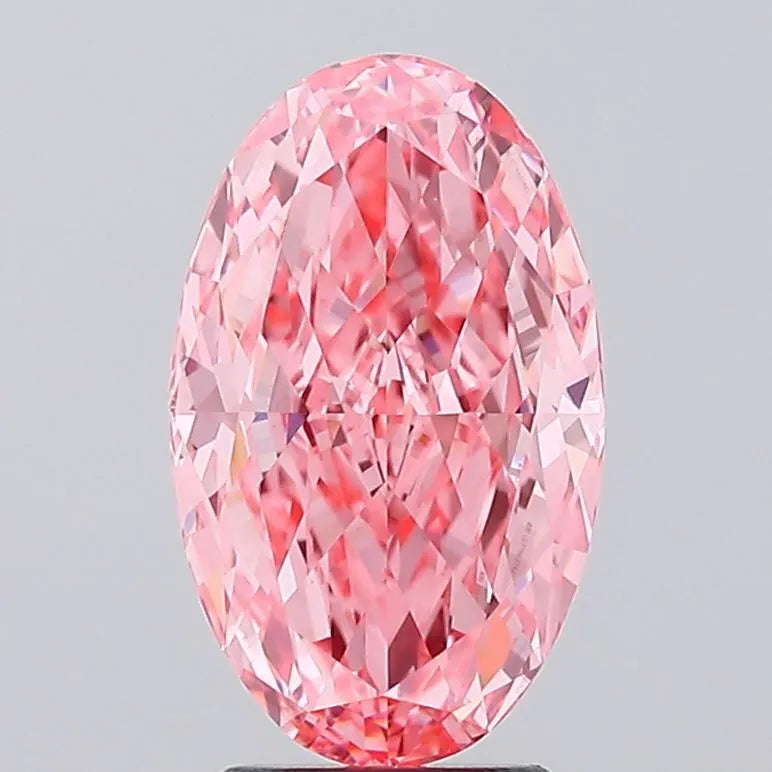 3.88ct Oval Lab Grown Diamond (Colour Fancy Vivid Pink, Clarity VVS2, IGI Certified)