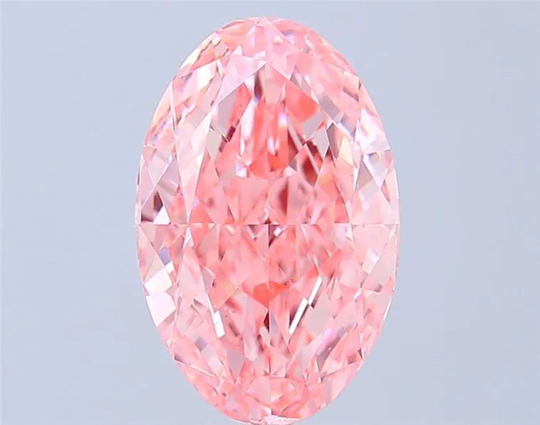 4.01ct Oval Lab Grown Diamond (Colour Fancy Vivid Pink, Clarity VS1, IGI Certified)