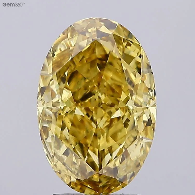 4.01ct Oval Lab Grown Diamond (Colour Fancy Vivid Yellow, Clarity SI1, IGI Certified)