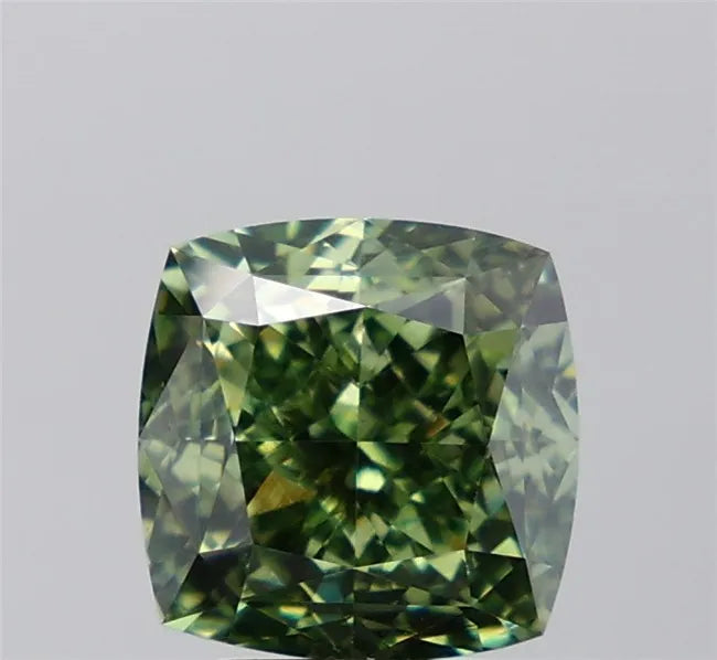 4.02ct Cushion modified Lab Grown Diamond (Colour Fancy Vivid Green, Clarity VS2, IGI Certified)