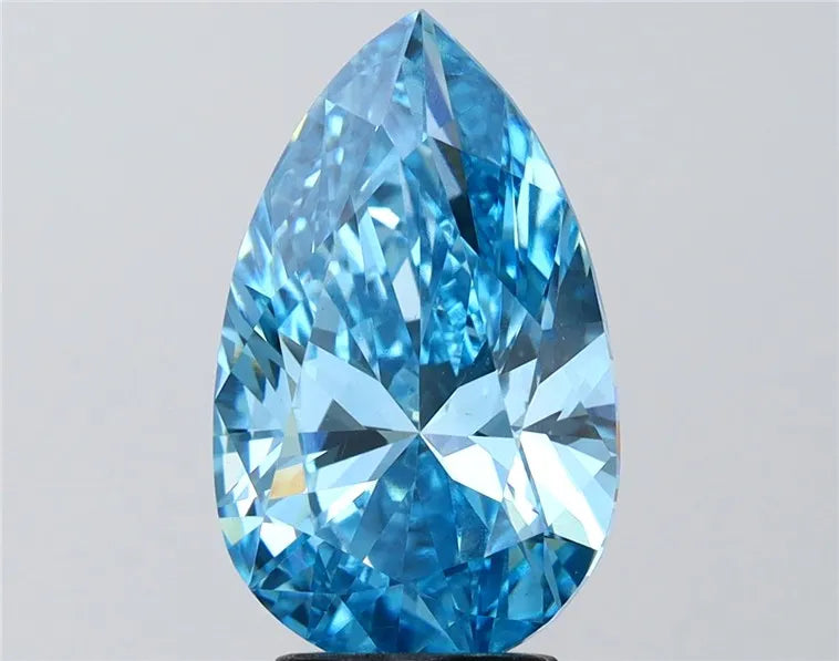 4.02ct Pear Lab Grown Diamond (Colour Fancy Vivid Blue, Clarity VS1, IGI Certified)