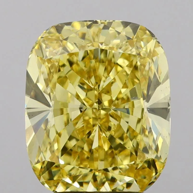 4.03ct Cushion modified Lab Grown Diamond (Colour Fancy Intense Yellow, Clarity VS1, IGI Certified)