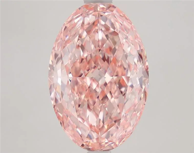 4.05ct Oval Lab Grown Diamond (Colour Fancy Vivid Pink, Clarity VS1, IGI Certified)