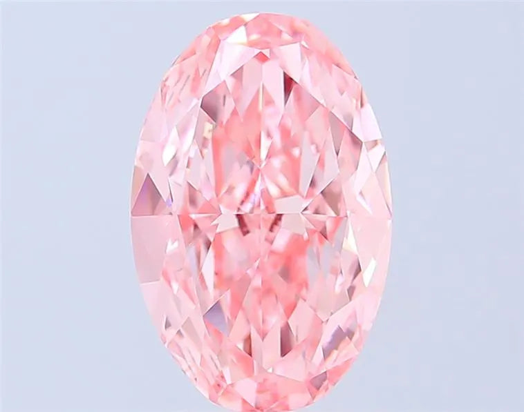 4.05ct Oval Lab Grown Diamond (Colour Fancy Vivid Pink, Clarity VS1, IGI Certified)