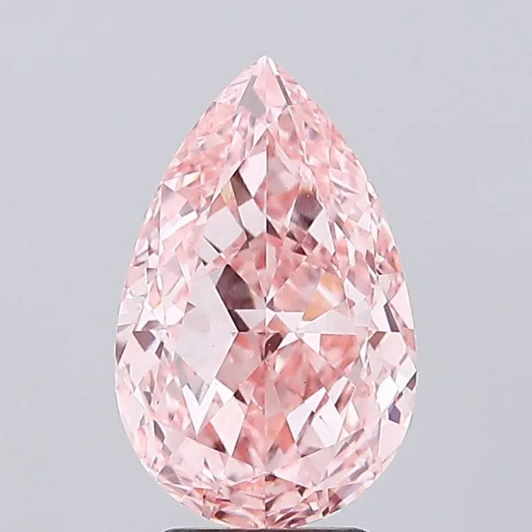 4.06ct Pear Lab Grown Diamond (Colour Fancy Vivid Pink, Clarity VS1, IGI Certified)
