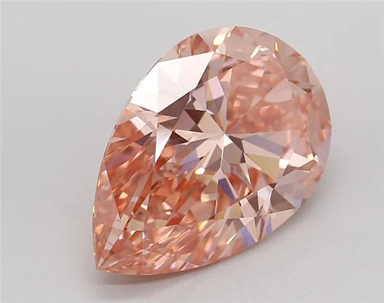 4.08ct Pear Lab Grown Diamond (Colour Fancy Vivid Pink, Clarity VVS2, IGI Certified)