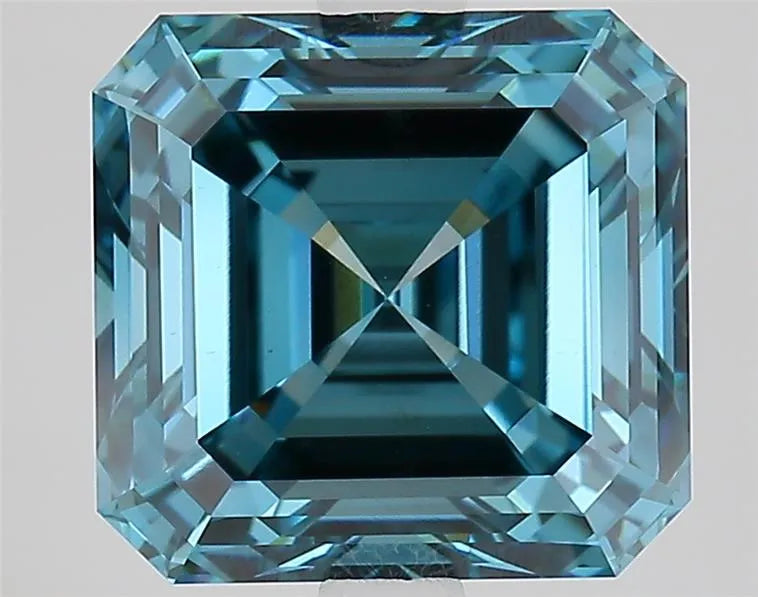 4.13ct Asscher Lab Grown Diamond (Colour Fancy Vivid Blue, Clarity VS1, IGI Certified)