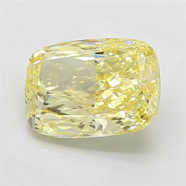 4.13ct Cushion modified Lab Grown Diamond (Colour Fancy Vivid Yellow, Clarity VVS2, IGI Certified)