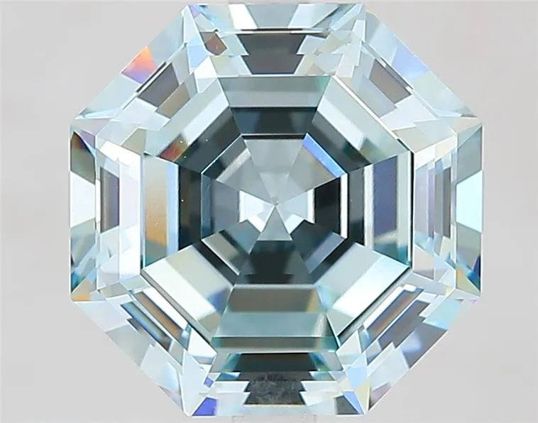 4.30ct Octagonal Lab Grown Diamond (Colour Fancy Greenish Blue, Clarity VVS2, IGI Certified)