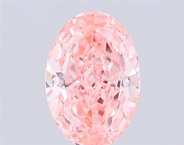 4.38ct Oval Lab Grown Diamond (Colour Fancy Vivid Pink, Clarity VVS2, IGI Certified)