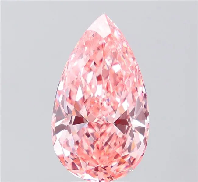 4.62ct Pear Lab Grown Diamond (Colour Fancy Vivid Pink, Clarity VS1, IGI Certified)