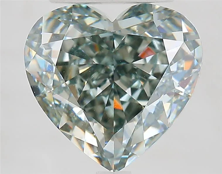 5.01ct Heart Lab Grown Diamond (Colour Fancy Gray Green, Clarity VVS2, IGI Certified)