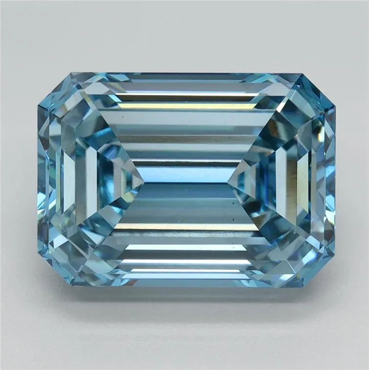 6.20ct Emerald Lab Grown Diamond (Colour Fancy Vivid Blue, Clarity VS1, IGI Certified)