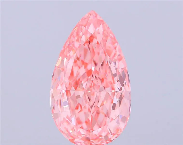 6.53ct Pear Lab Grown Diamond (Colour Fancy Vivid Pink, Clarity VS2, IGI Certified)