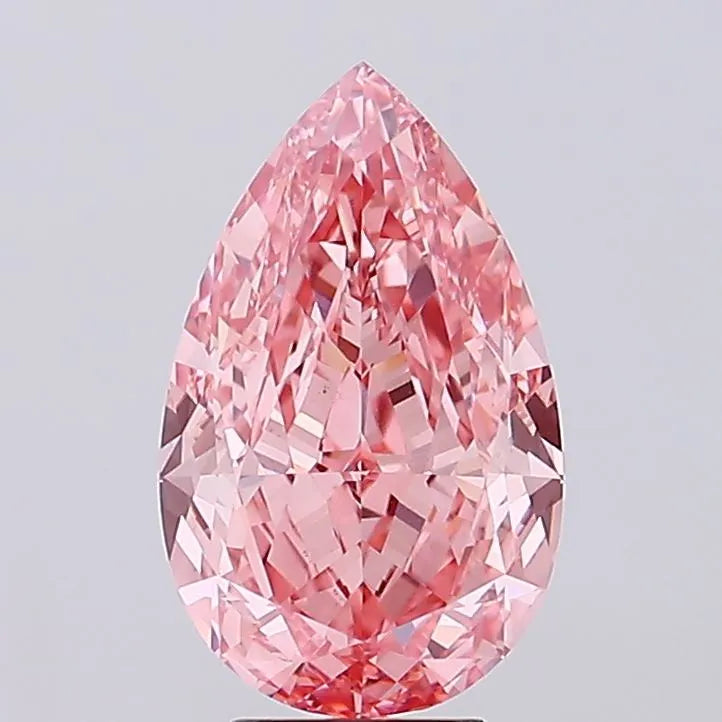6.56ct Pear Lab Grown Diamond (Colour Fancy Vivid Pink, Clarity VS1, IGI Certified)