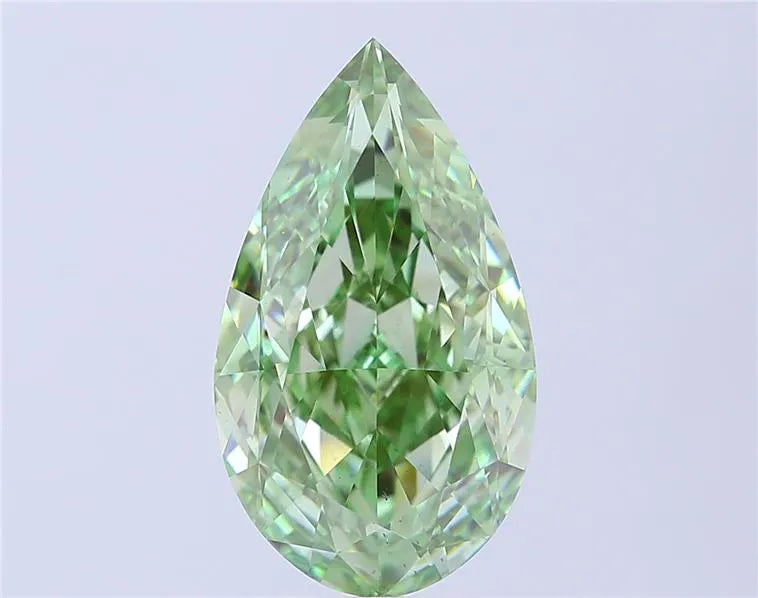 7.03ct Pear Lab Grown Diamond (Colour Fancy Vivid Green, Clarity VS2, IGI Certified)