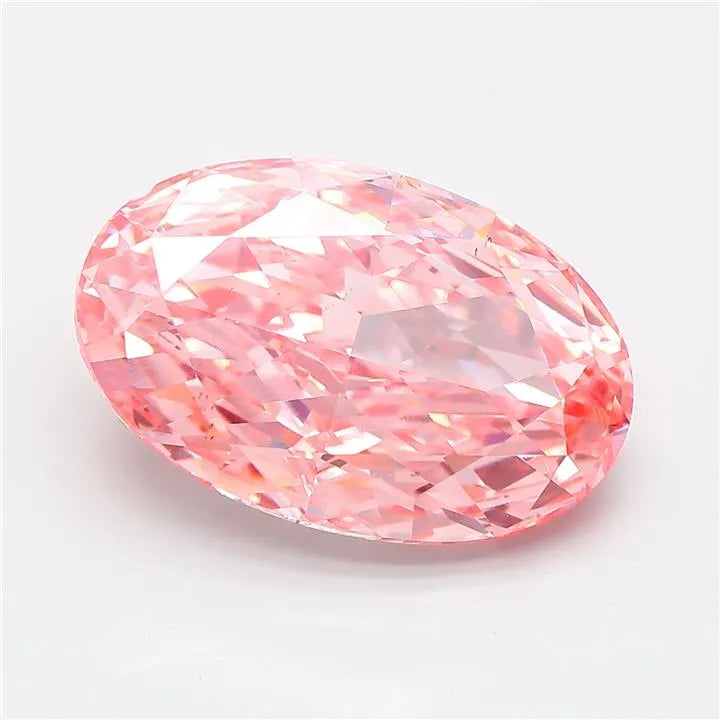 7.08ct Oval Lab Grown Diamond (Colour Fancy Vivid Pink, Clarity VS1, IGI Certified)