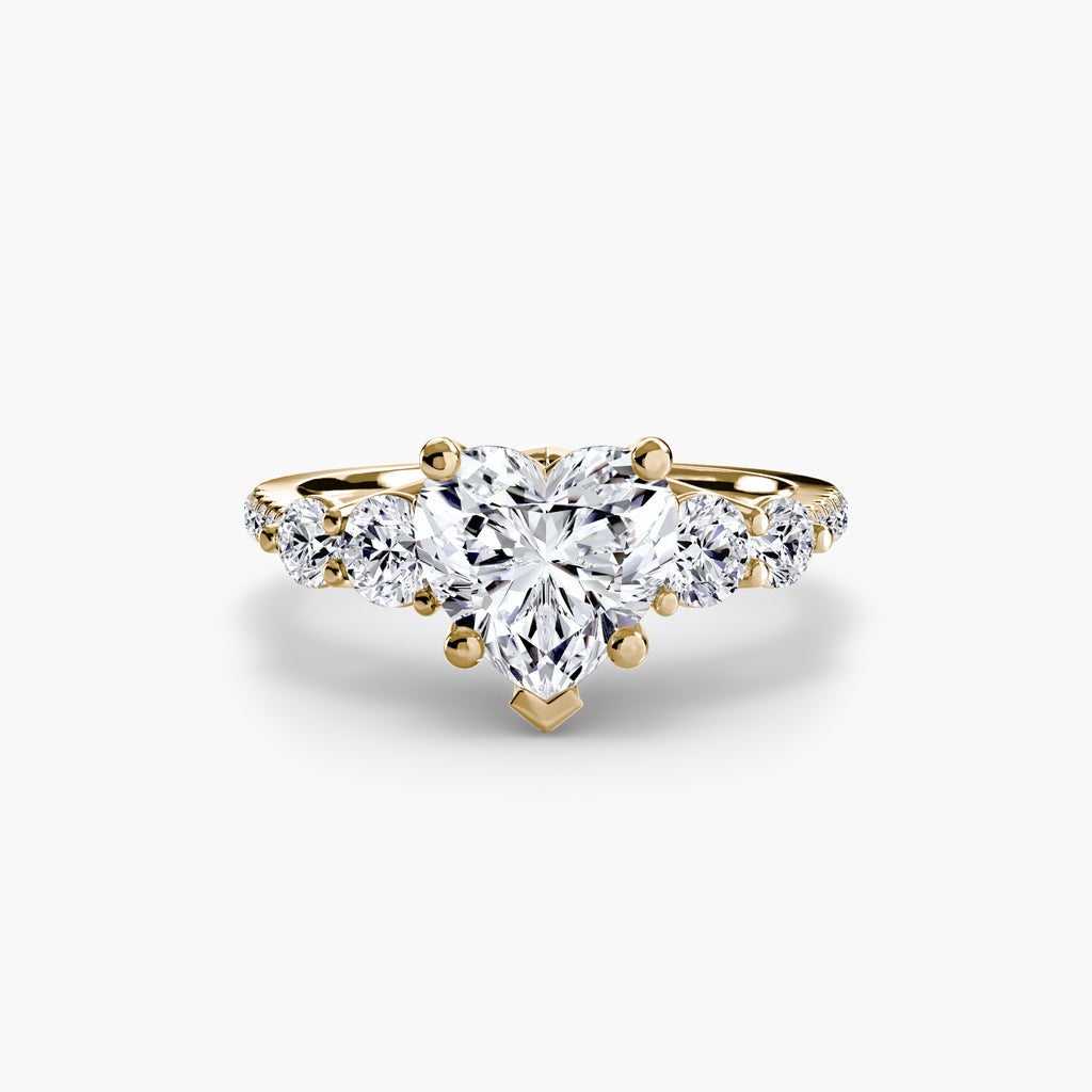 Five Stone Ring with Pavé Band
